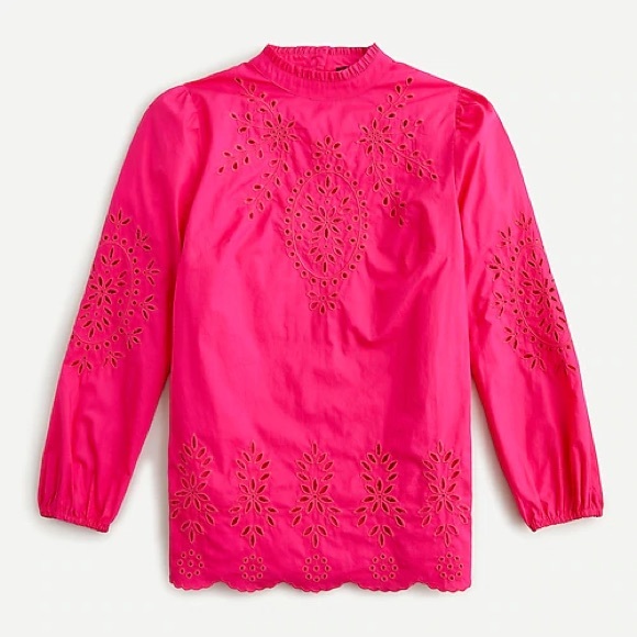 J. Crew Tops - JCrew pink eyelet top